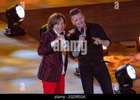 Sänger Jürgen Drews und Sänger Ben Zucker Stockfotografie Alamy