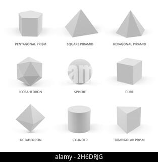 Realistische D Farbgrundformen Einfarbige Geometrische Formen