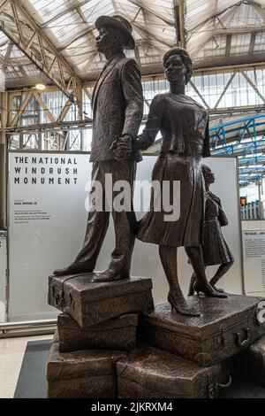 3 August 2022 Das National Windrush Monument Waterloo Station