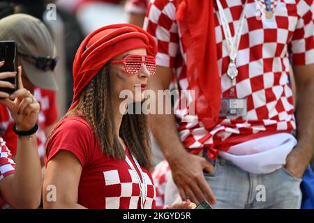 Kroatischer Fan W Hrend Des Fu Ballspiels Der Katar Weltmeisterschaft