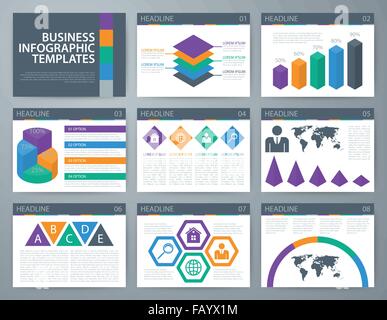 Vector 6 Infografik Paket Folienvorlage für Präsentationen