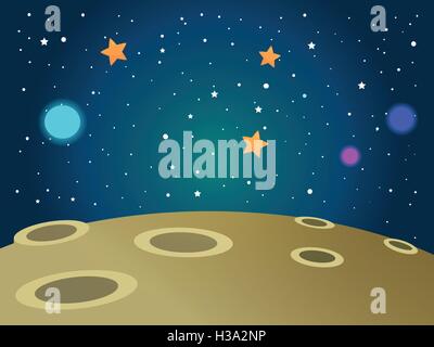 Nette Cartoon Sonnensystem Weltraum Planeten Mit L Chelnden Gesichtern