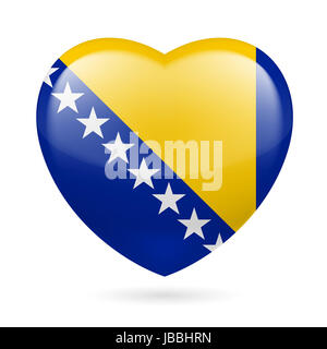 Bosnien Und Herzegowina Flagge Herzsymbol Liebe Stockfoto Bild