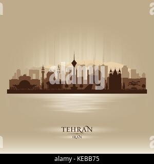 Teheran Skyline Der Stadt Silhouette Hintergrund Vector Illustration