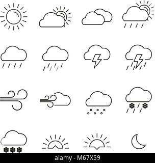 Einfache Prognose Zeile F R Symbole Wetter Zeichen Sammlung Vektor