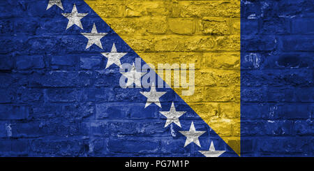 Alte Bosnien Und Herzegowina Grunge Hintergrund Flagge Stockfotografie