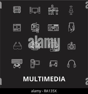 Multimedia Und Technik Symbole Vektor Icon Set Stock Vektorgrafik Alamy