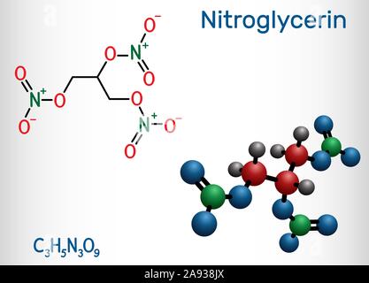 Nitroglicerina trinitrato de glicerilo nitro molécula es la droga y