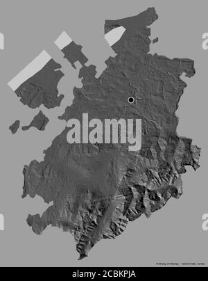 Friburgo cantón de Suiza Mapa de elevación de dos niveles con lagos y