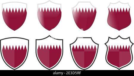 Qatar Escudo Y Bandera S Mbolos Oficiales De La Naci N Imagen Vector