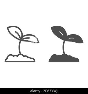 Planta De Brotar De La L Nea De Tierra Icono Concepto De Ecolog A