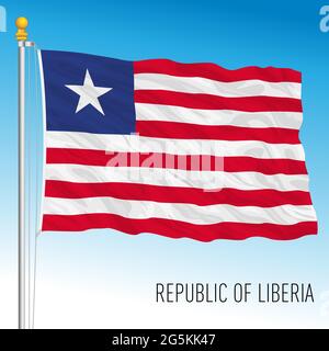 Bandera Del Mapa De Liberia Mapa De La Rep Blica De Liberia Con La