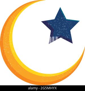 Luna Creciente Y Estrella Islam S Mbolo Ilustraci N Vector Dise O