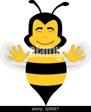 Cute Dibujos Animados De La Abeja Ondeando Imagen Vector De Stock Alamy