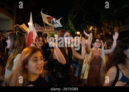 Atenas Grecia 15th De Sep De 2022 Los Manifestantes Sostienen