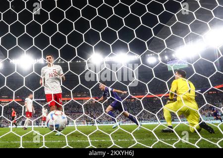 Doha El Portero Polaco Wojciech Szczesny Durante El Partido Del Grupo