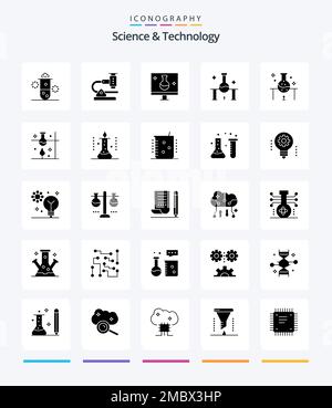 Ciencia Y Tecnolog A Paquete De Iconos De Glifo Que Incluye Filtrado