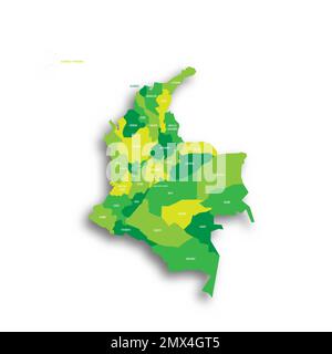 Colombia Mapa Pol Tico De Las Divisiones Administrativas