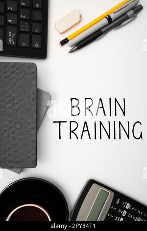 Escritura A Mano Texto Brain Training Enfoque Empresarial De Las