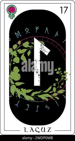 Tarjeta De Tarot Vikingo Con Alfabeto R Nico Carta R Nica Llamada Isa