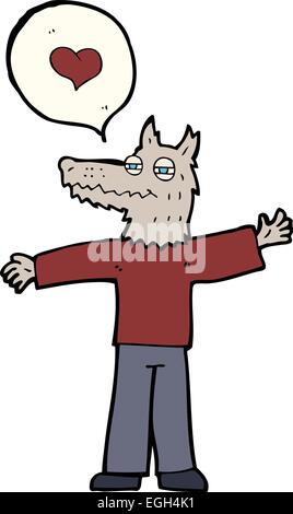 Hombre Lobo De Dibujos Animados En El Amor Imagen Vector De Stock Alamy