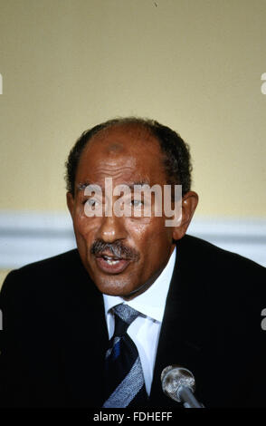 Egyptian President Anwar Sadat Talks To Reporters After His 90 Minute