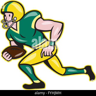 Ilustración de un balón de fútbol americano gridiron receptor ancho