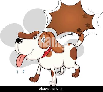 Ilustración vectorial de dibujos animados de un perro jadeando Imagen