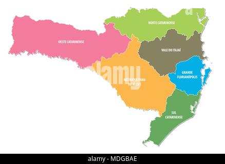 Colorido Brasil mapa de vectores administrativa y política Imagen