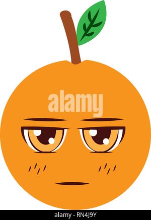 Cute Kawaii Naranja Cartoon De C Tricos Ilustraci N Vectorial De