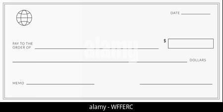 Cheque bancario plantilla Página de chequera con antecedentes de moneda euro Imagen Vector de