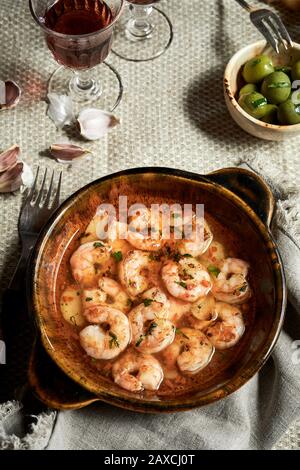 Gambas Al Ajillo Crevettes Scammi Recette Traditionnelle De Tapa Du