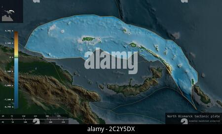 Plaque Tectonique De Bismarck Nord Sur La Carte D L Vation Physique