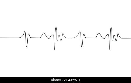 Cardiogramme Cardiaque Continu Une Ligne Dessin Minimalisme Conception