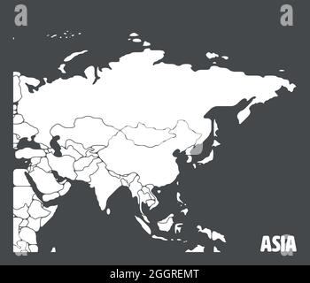 Carte Sch Matique Simplifi E De L Asie Carte Politique Vierge Des Pays