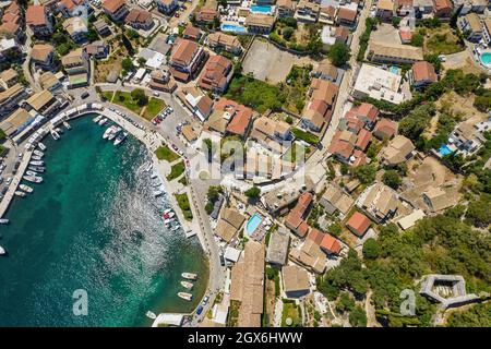 Vue A Rienne Par Drone De Kassiopi Village De La C Te Nord Est De L