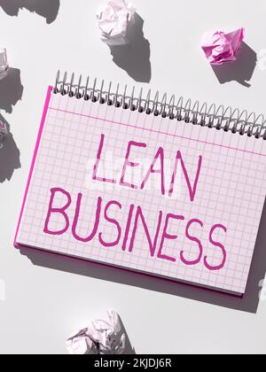 Criture Affichant Du Texte Lean Business Mot Pour L Am Lioration De