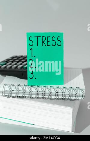 Écriture affichant le stress de texte Word pour un facteur physique