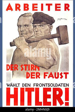 HITLER 1932 Propagande Allemande Nazie Affiche Notre Dernier Espoir