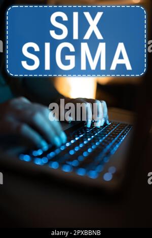 Légende de texte présentant six Sigma Word pour les techniques de