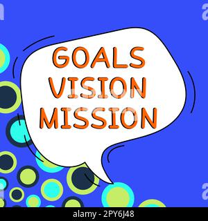 Affichage conceptuel objectifs Vision Mission Présentation commerciale