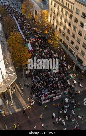 Seattle Tats Unis Novembre Des Manifestants Pro Palestine