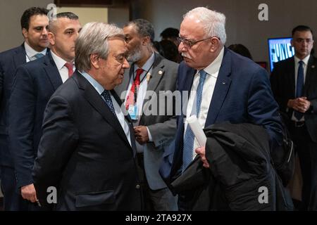 Rencontre entre le Secrétaire général Antonio Guterres et Riad Al Malki