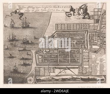 Carte De Et Visage Sur Batavia Anonyme Imprimer Au Dessus D Une