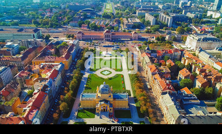 Centre ville historique de Zagreb vue aérienne des sites célèbres de