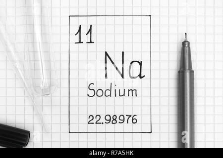 Na Sodium élément chimique Signe de sodium avec numéro atomique 11 de