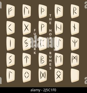 Futhark Norse Viking Rune E Talismani Simboli Occulti Del Vettore