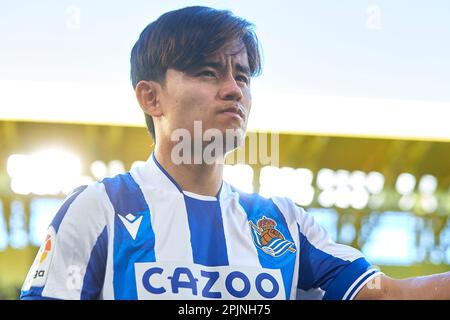 Takefusa Kubo Della Real Sociedad Si Riscalda Prima Della Partita