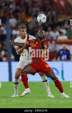 L attaccante belga Romelu Lukaku gesticolò durante la partita di serie