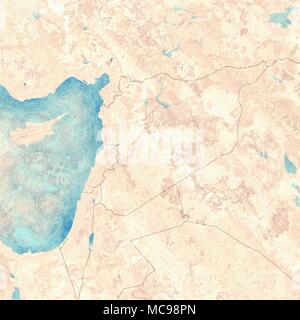 Iraq Mappa Mappa Fisica Disegnati A Mano Illustrata Foto Stock Alamy